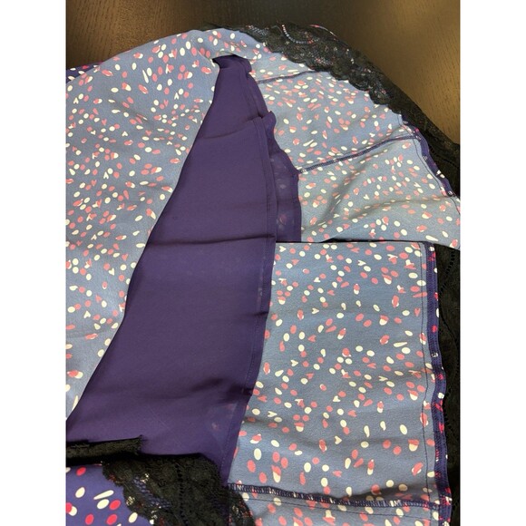 Koche Collective Slip Dress Purple Polka Dot Black Lace Size 40 US 8 - Picture 11 of 13